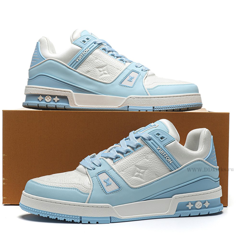 DD Lou1s Vu1tton Trainer Low White Sky Blue