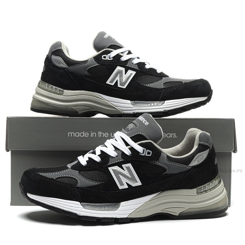 DD New Balance 992 Black Grey Suede