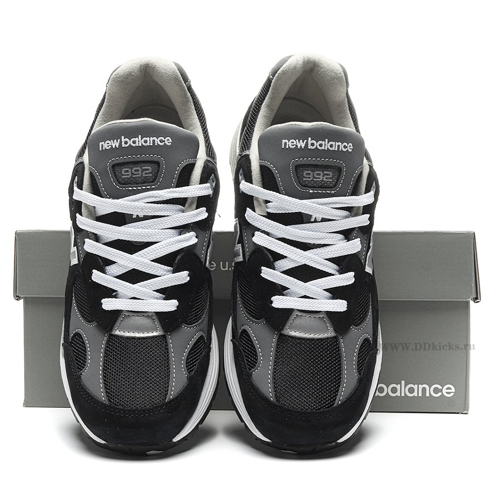 DD New Balance 992 Black Grey Suede