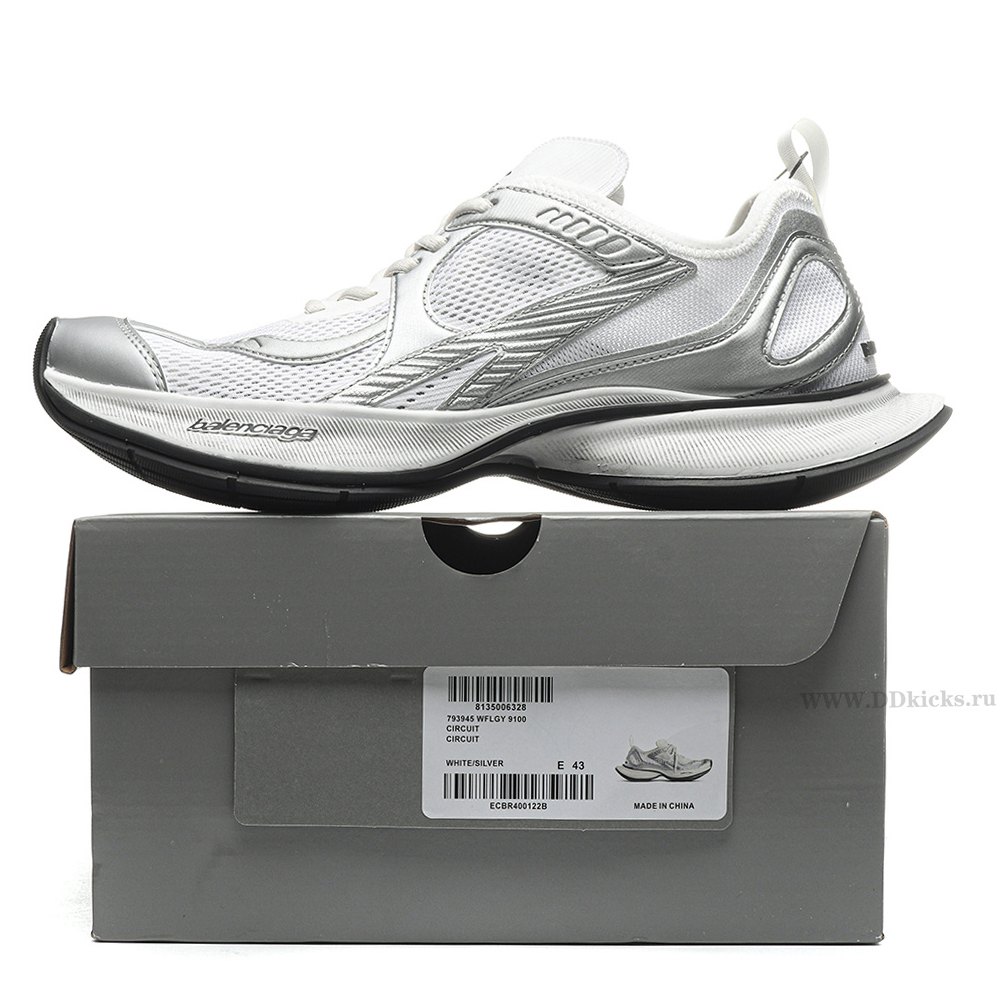 DD Bal*nc1aga Circuit Sneaker White/Silver