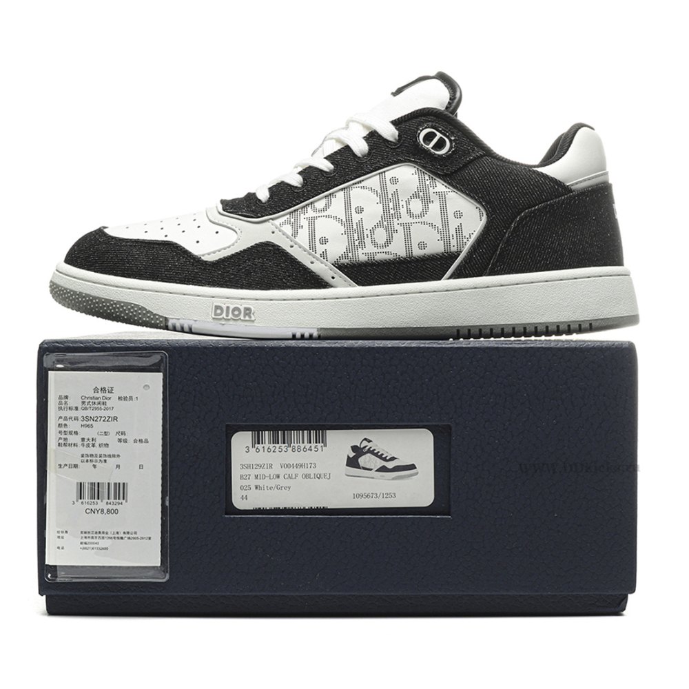 DD D10R B27 Low White Black Denim