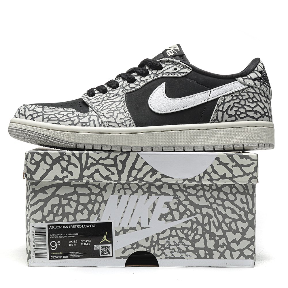 DD Jordan 1 Retro Low OG Black Cement-CZ0790 001