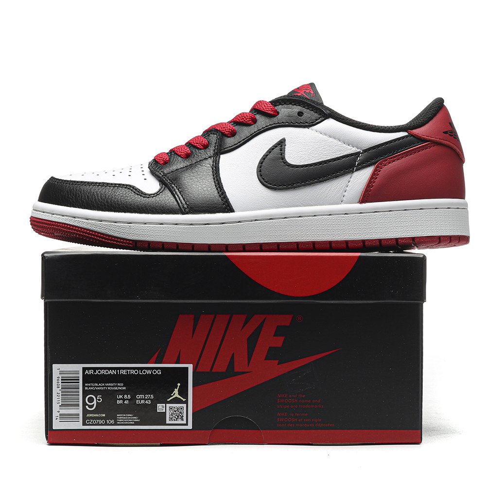 DD Jordan 1 Retro Low OG Black Toe-CZ0790 106