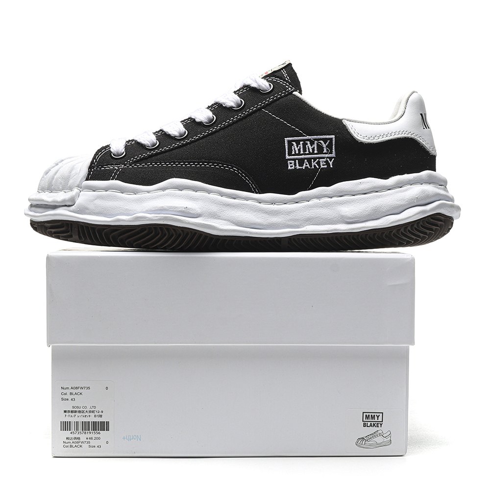 dd Ma*s*n mihara yasuhiro blakey og sole canvas low black-a08fw735
