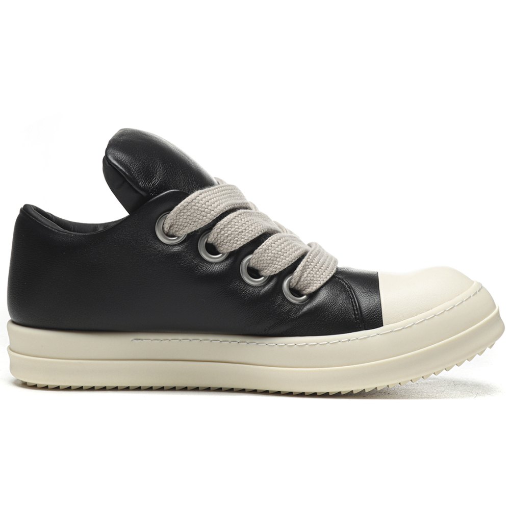 DD Rick 0wens Jumbo Lace Padded Sneaks Low Black Milk-RU02C7893 LLPW2