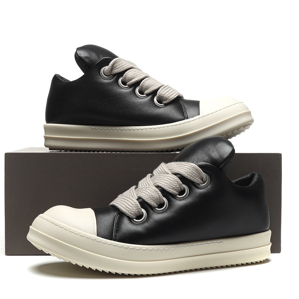 DD Rick 0wens Jumbo Lace Padded Sneaks Low Black Milk-RU02C7893 LLPW2