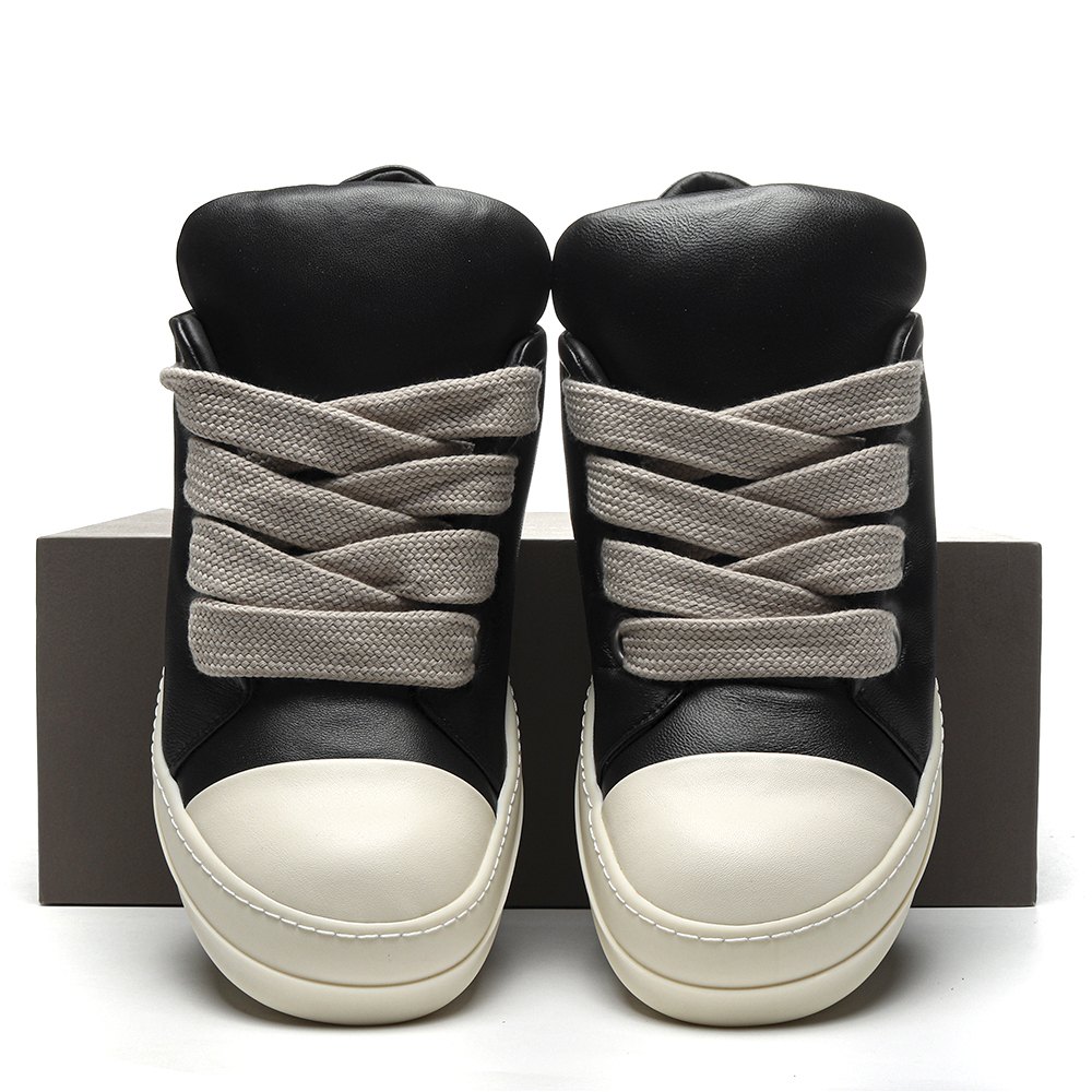 DD Rick 0wens Jumbo Lace Padded Sneaks Low Black Milk-RU02C7893 LLPW2