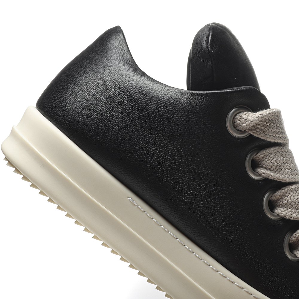 DD Rick 0wens Jumbo Lace Padded Sneaks Low Black Milk-RU02C7893 LLPW2