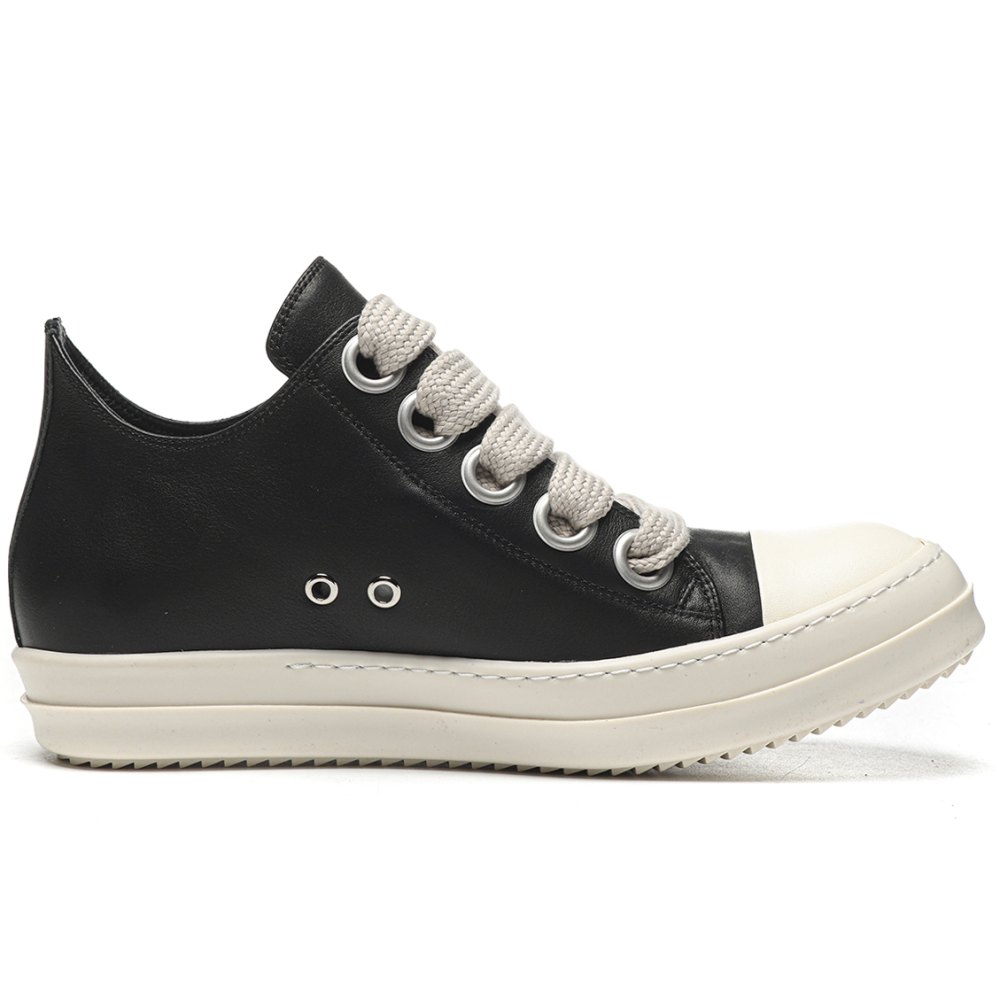 DD Rick 0wens Lido High Sneaks Black Milk Canvas Boots -RR01C4892 LPOW2