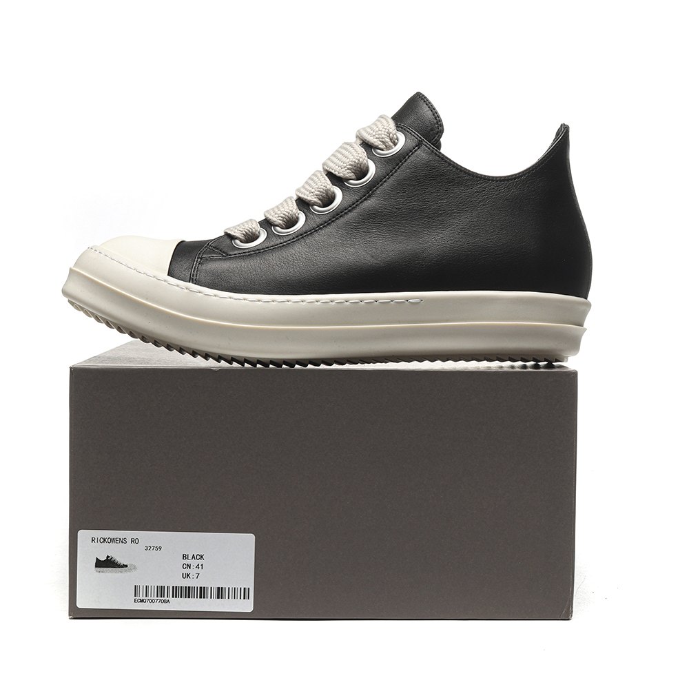 DD Rick 0wens Lido High Sneaks Black Milk Canvas Boots -RR01C4892 LPOW2