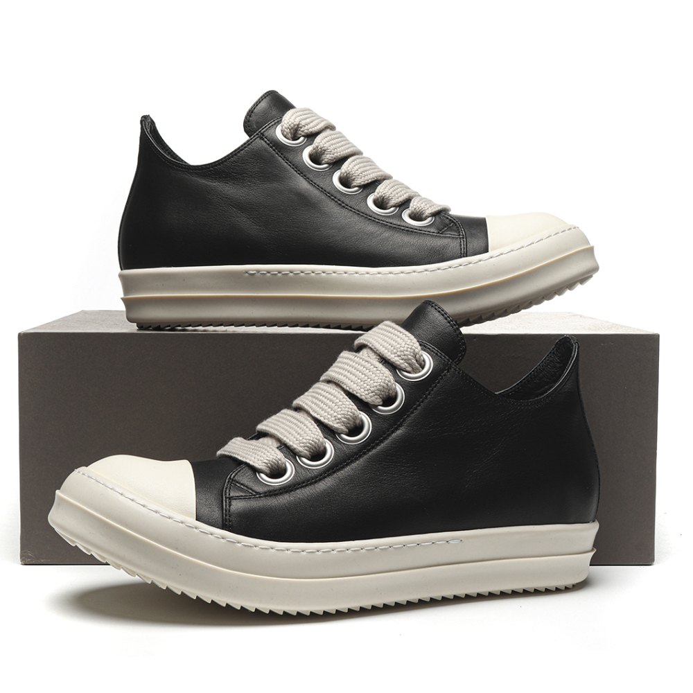 DD Rick 0wens Lido High Sneaks Black Milk Canvas Boots -RR01C4892 LPOW2