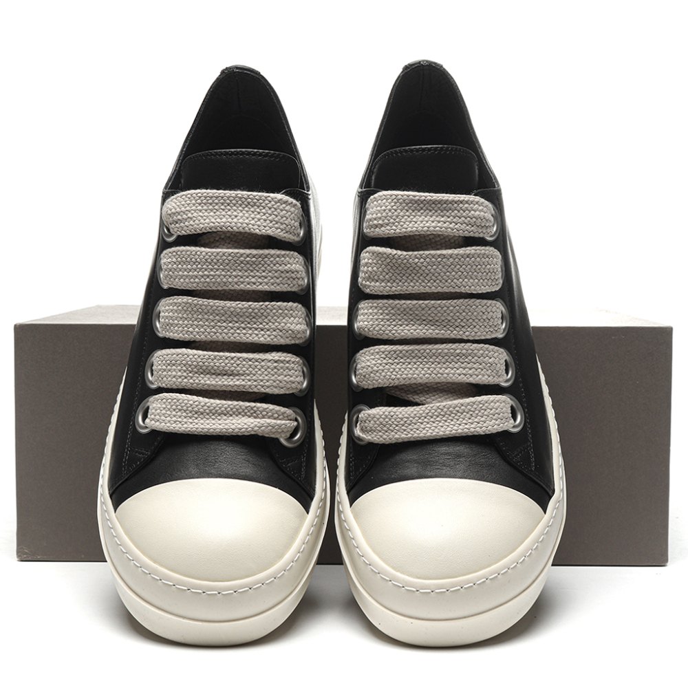 DD Rick 0wens Lido High Sneaks Black Milk Canvas Boots -RR01C4892 LPOW2