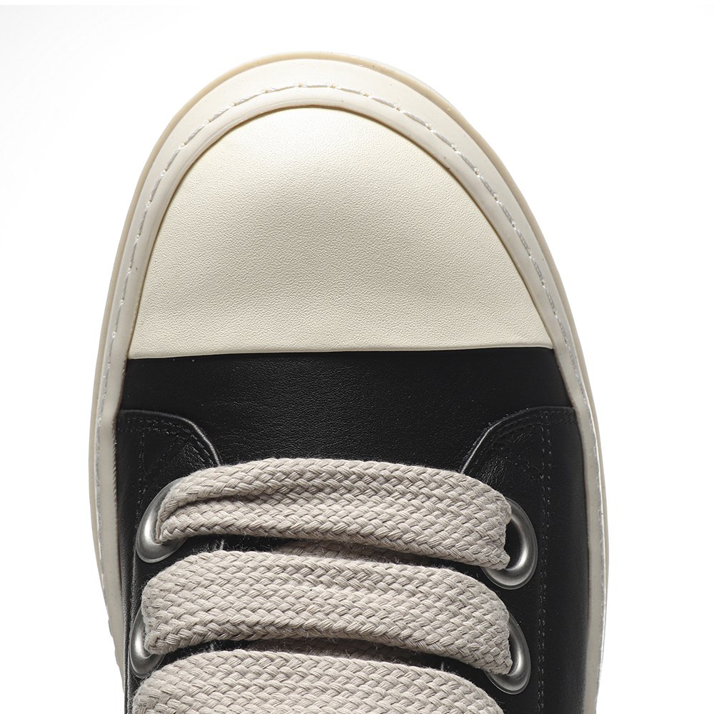 DD Rick 0wens Lido High Sneaks Black Milk Canvas Boots -RR01C4892 LPOW2