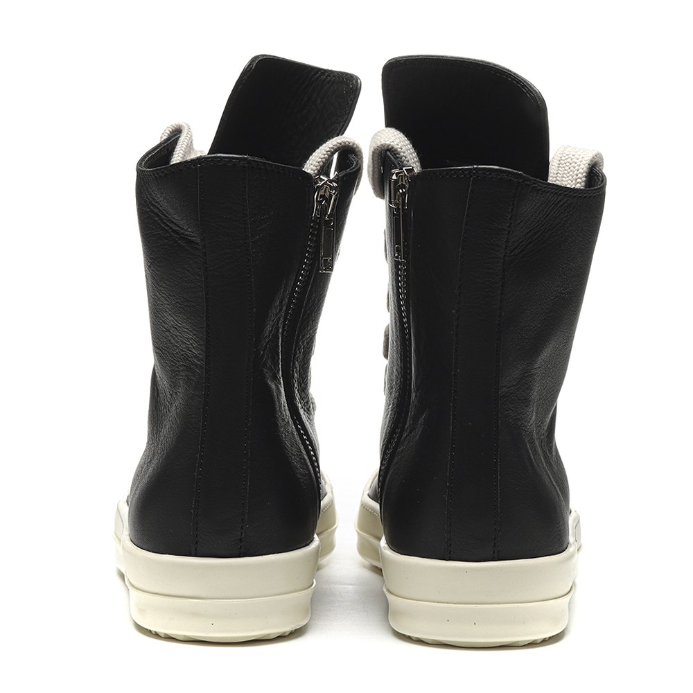 DD Rick 0wens Lido High Sneaks Black Milk Canvas Boots -RR01C4892 LPOW2