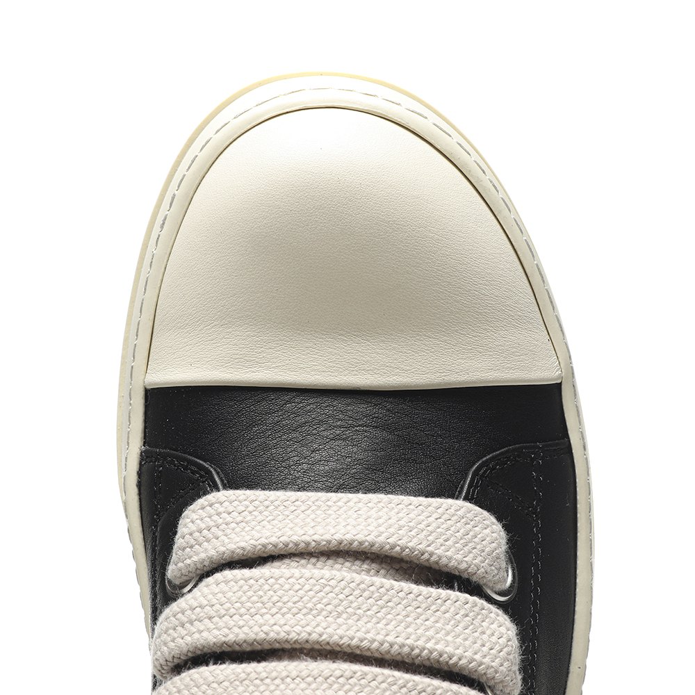 DD Rick 0wens Lido High Sneaks Black Milk Canvas Boots -RR01C4892 LPOW2