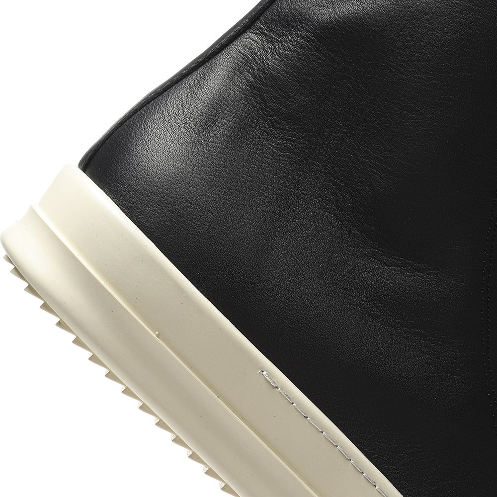 DD Rick 0wens Lido High Sneaks Black Milk Canvas Boots -RR01C4892 LPOW2