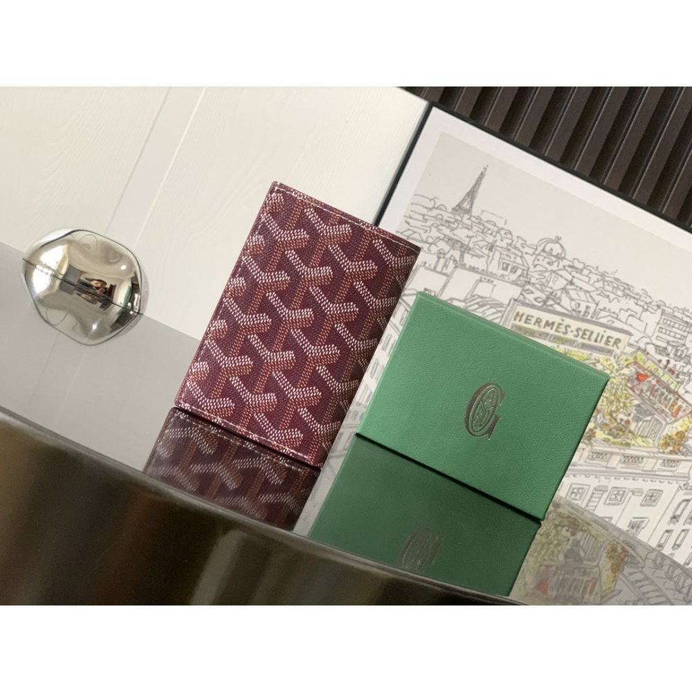 DD G0yard Saint-Pierre Card Wallet Burgundy 11cm*1.5cm*7.5cm