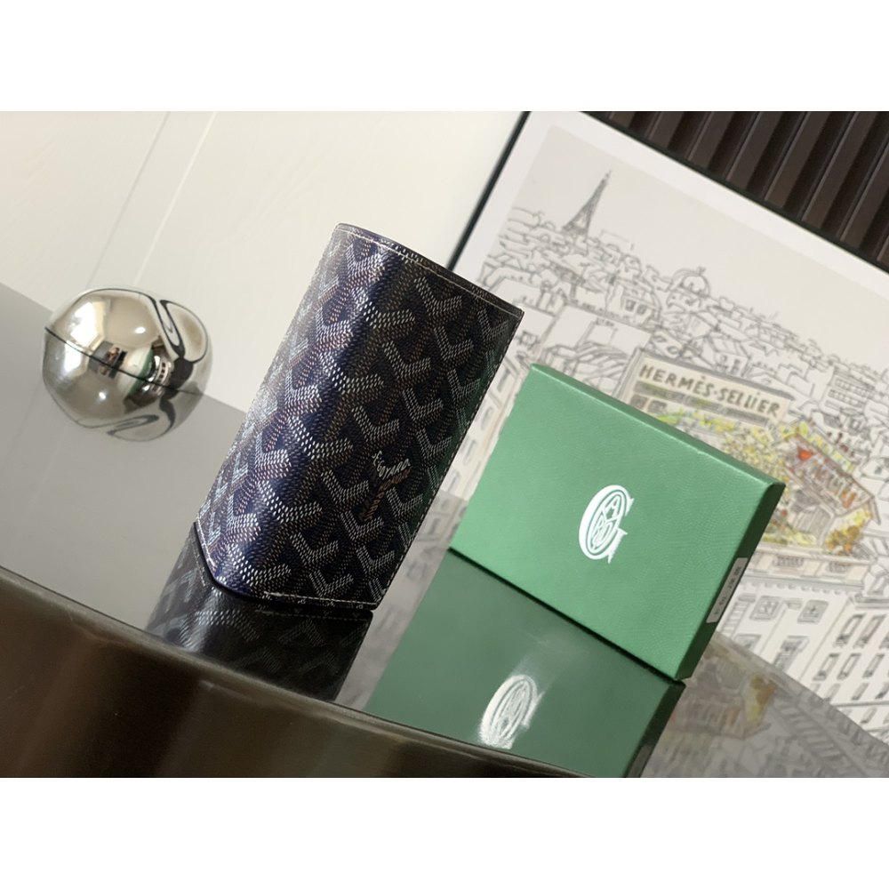 DD G0yard Saint-Pierre Card Wallet Navy Blue 11cm*1.5cm*7.5cm