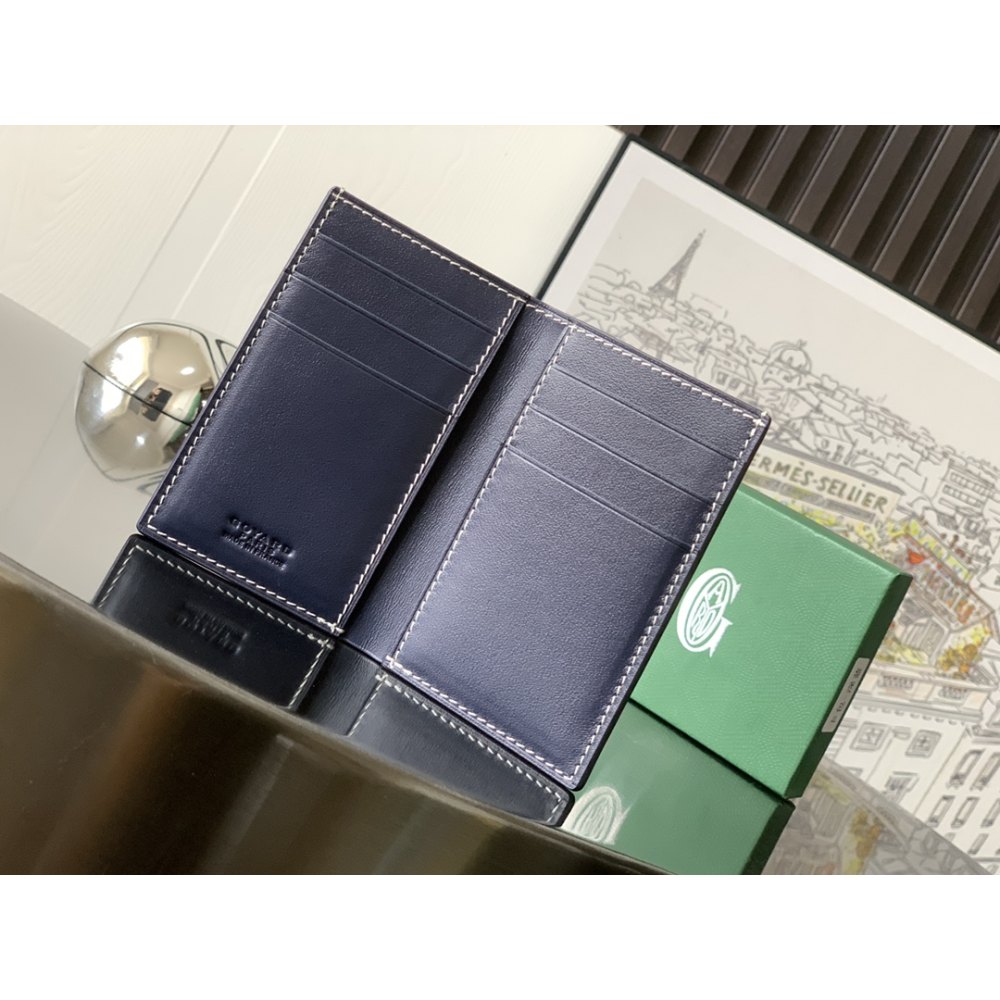 DD G0yard Saint-Pierre Card Wallet Navy Blue 11cm*1.5cm*7.5cm
