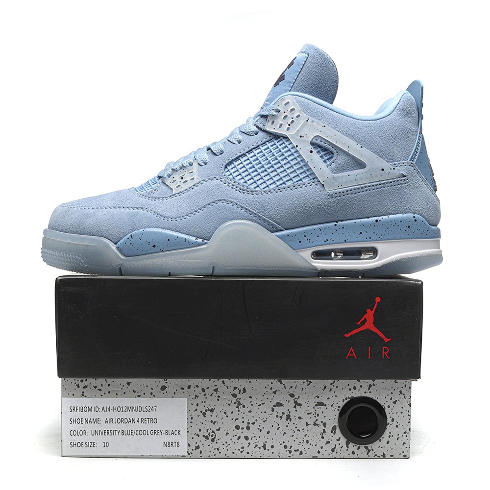 DD Air Jordan 4 Retro 'UNC Football' PE Blue